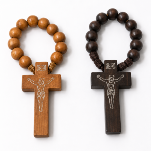 Wooden Finger Rosary with Crucifix