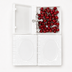 Scented Red Rosary in Ornate Keepsake Box
