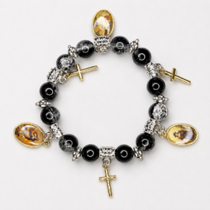 Black Bracelet with Devotional Medals
