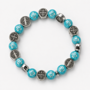 Turquoise St. Benedict Stretch Bracelet