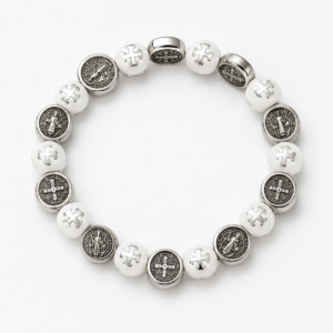 White St. Benedict Stretch Bracelet