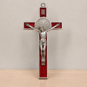 St. Benedict Wall Crucifix — Red