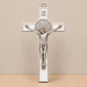 St. Benedict Wall Crucifix — White