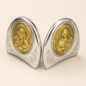 Metal Desk Stand with Devotional Medallion