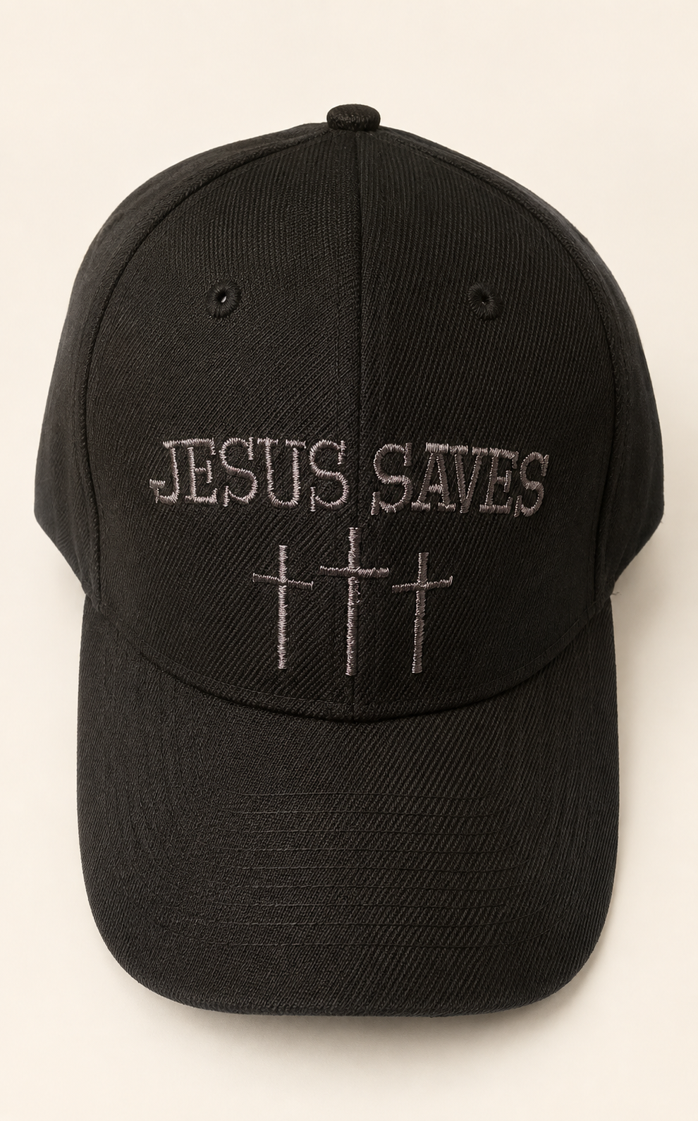 Jesus Saves" Cap — Black