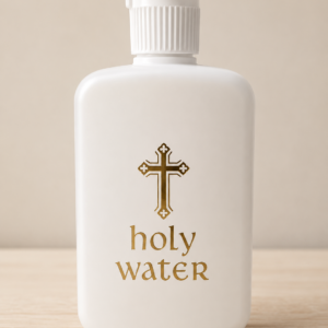 Plastic Holy Water Bottle — Gold